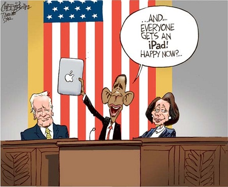 Caricature Obama et iPad