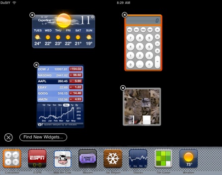 Dashboard sur iPad