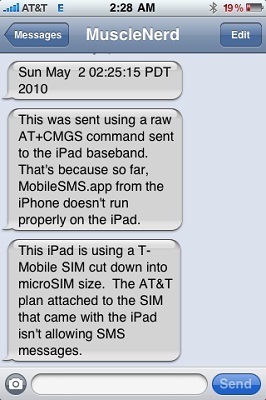 SMS depuis iPad