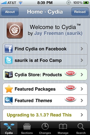 Cydia avec iPhone 4 jailbreaké
