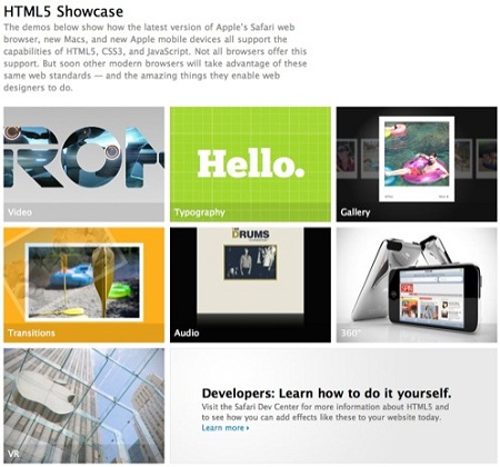 HTML5 sur le site d’Apple