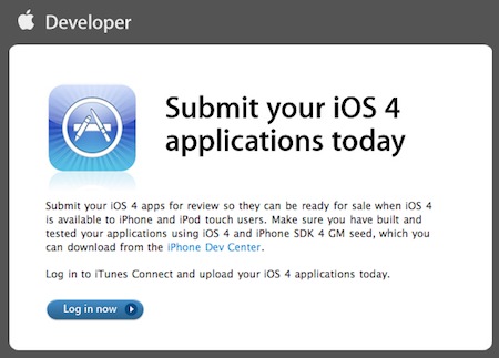 iOS4 les développeurs peuvent soumettre leur applications