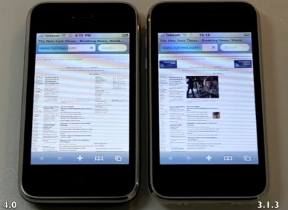 iPhone 3G 3.1.3 VS 4.0