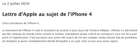 Lettre Apple iPhone 4