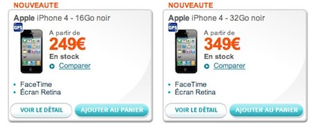 iphone 4 Stock Chez bouygues