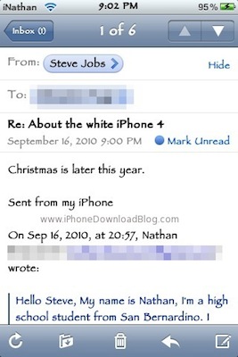 iPhone 4 Blanc-Steve-Jobs-Email