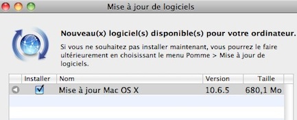 Mise à jour mac OS X 10.6.5