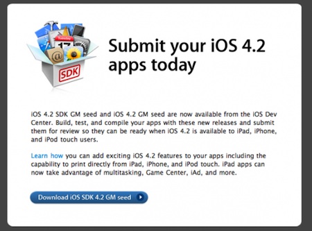 submit apps iOS 4.2