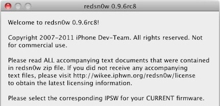 RedSn0w 0.9.6 RC8