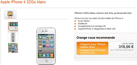 iPhone 4 Blanc Site Orange