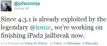 Jailbreak iPad 2 P0sixninja Twitter 09-04-11