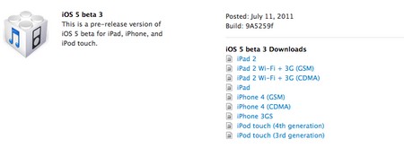 iOS 5 beta 3