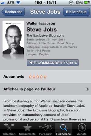 Biographie Steve Jobs iBooks