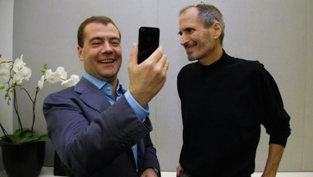 Steve Jobs et Dmitri Medvedev
