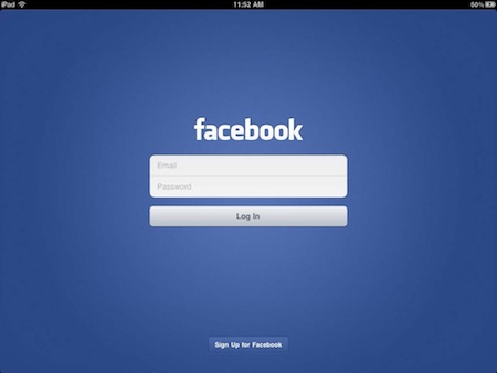 facebook ipad login