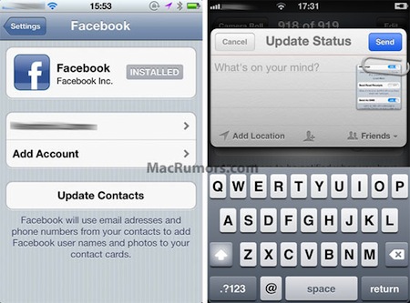 iOS 5 Facebook