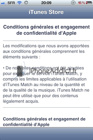 Conditions iTunes Match