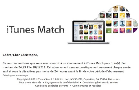 iTunes Match FR