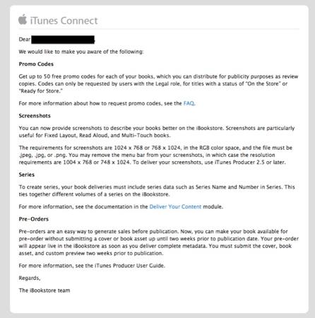 iBookstore Email