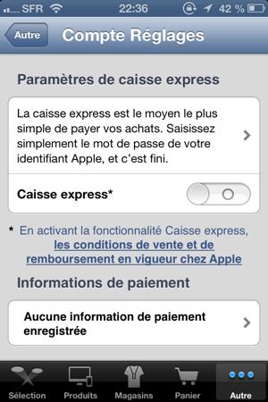 Apple Store Application Caisse Express