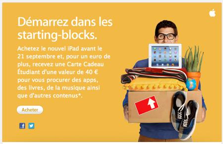 Etudian Nouvel iPad 40 euros