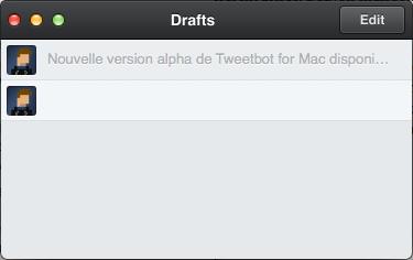 Tweetbot for Mac brouillons