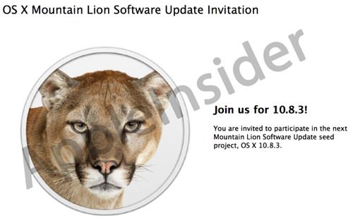 Invitation OS X 10.8.3 beta
