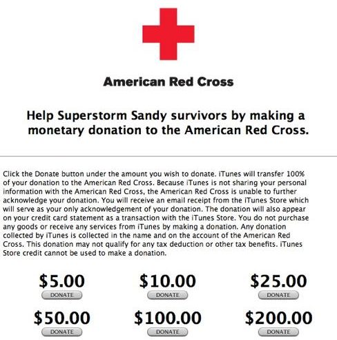 Dons Croix Rouge Sandy iTunes Store