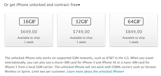 iPhone 5 debloque Apple Store USA