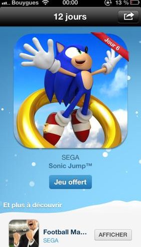 12 jours iTunes Sonic Jump