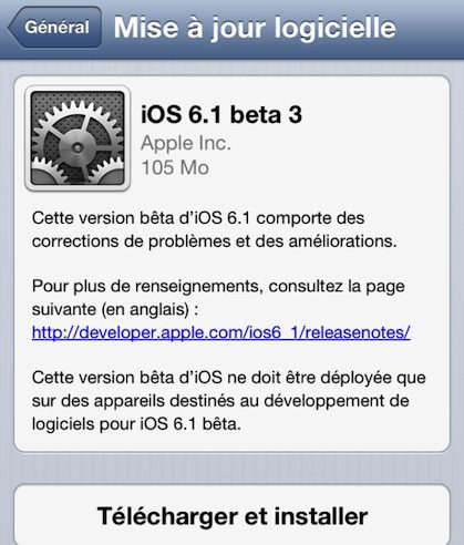 iOS 6 beta 3 Apple