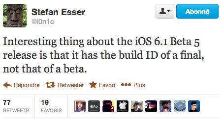 iOS 6.1 beta 5 Golden Master i0n1c