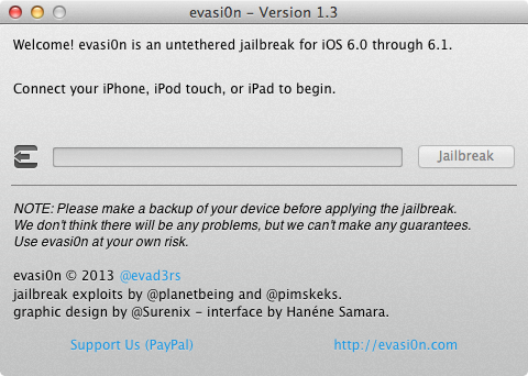 Evasi0n 1.3 Jailbreak iOS 6