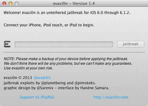 Evasi0n 1.4 Jailbreak iOS 6.1.2