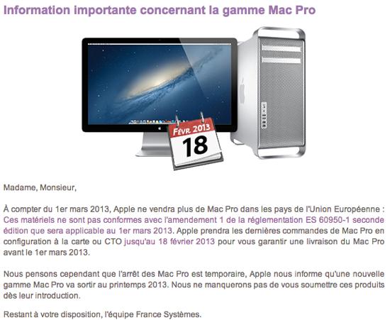 France Systems Mac Pro printemps 2013