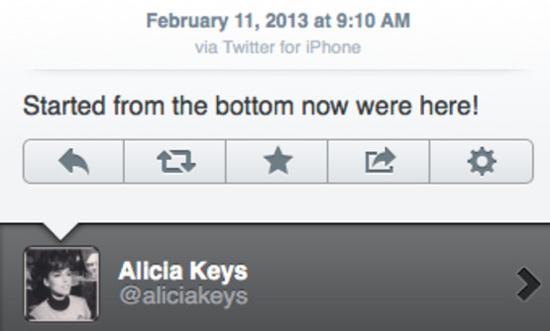 Tweet Alicia Keys iPhone