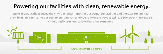Apple 100 pour cent energie renouvelable
