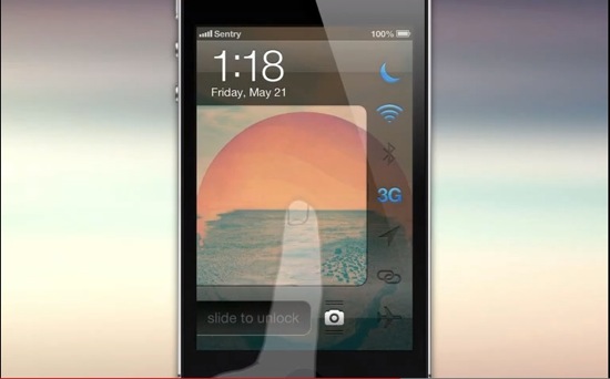 Concept iOS 7 Sentry ecran de verrouillage