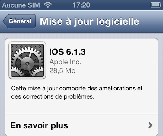iOS 6.1.3 disponible