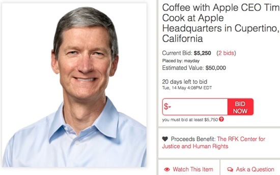 Charitybuzz Tim Cook
