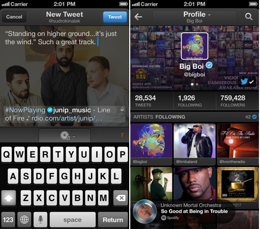 Twitter Music App iOS 2