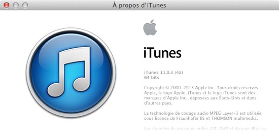 iTunes 11.0.3