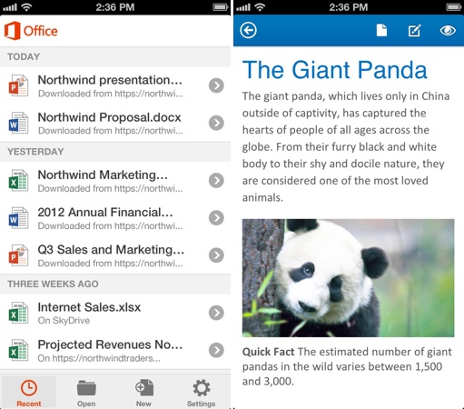 Microsoft Office iPhone App Store