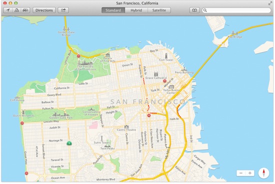 OS X Mavericks Apple Maps