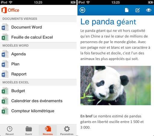 Office 365 iPhone Francais