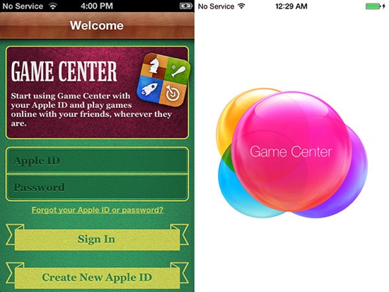 iOS 6 vs iOS 7 Game Center