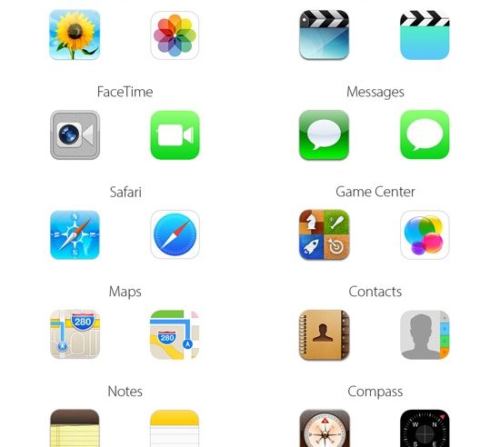 iOS 6 vs iOS 7 Icones