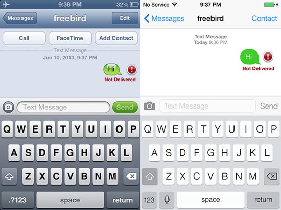 iOS 6 vs iOS 7 Messages