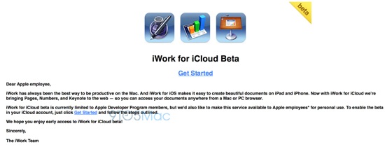 iWork for iCloud Employes Apple