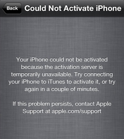 Activation iPhone impossible